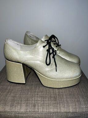 Funtasma Metallic Platform Lace-Up Heels - Gold 10 - 11